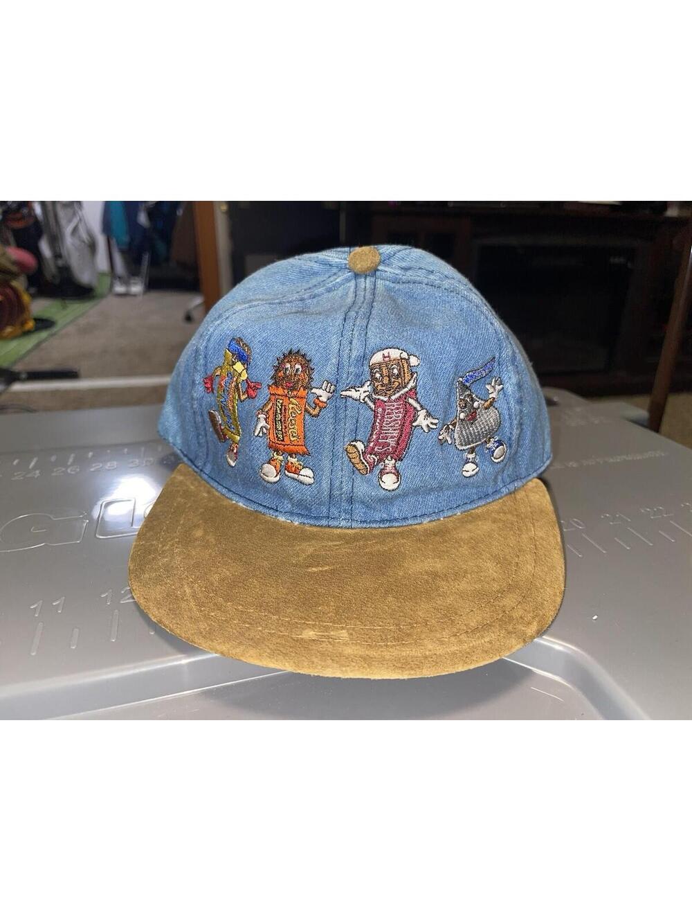 Retro Hershey's Denim Jean Hat Dancing Characters Kiss Reese